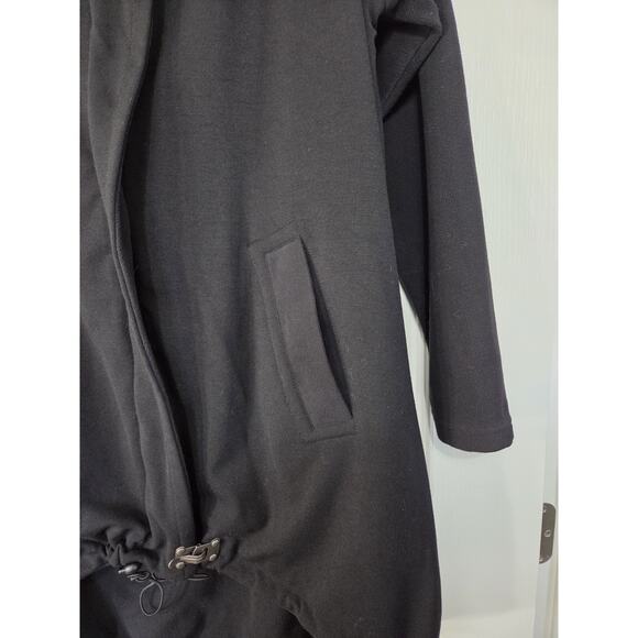 Sympli Canada Unique Fleece Warm Black Zip and Clasp Mid-Length Jacket, Size 10 - Picture 5 of 14